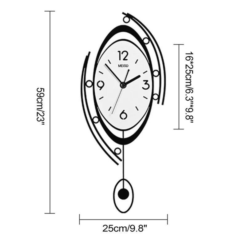 Modern Minimalist Clock Design Nordic Silent Circular Pendulum Hanging Wall Clock Living Room Decoration