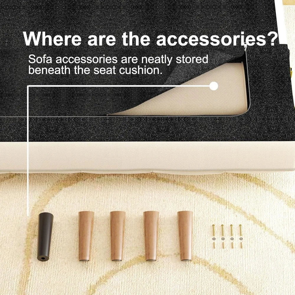 75.4" Futon Couch, Convertible Loveseat Sleeper Couch with Adjustable Backrest for Small Spaces