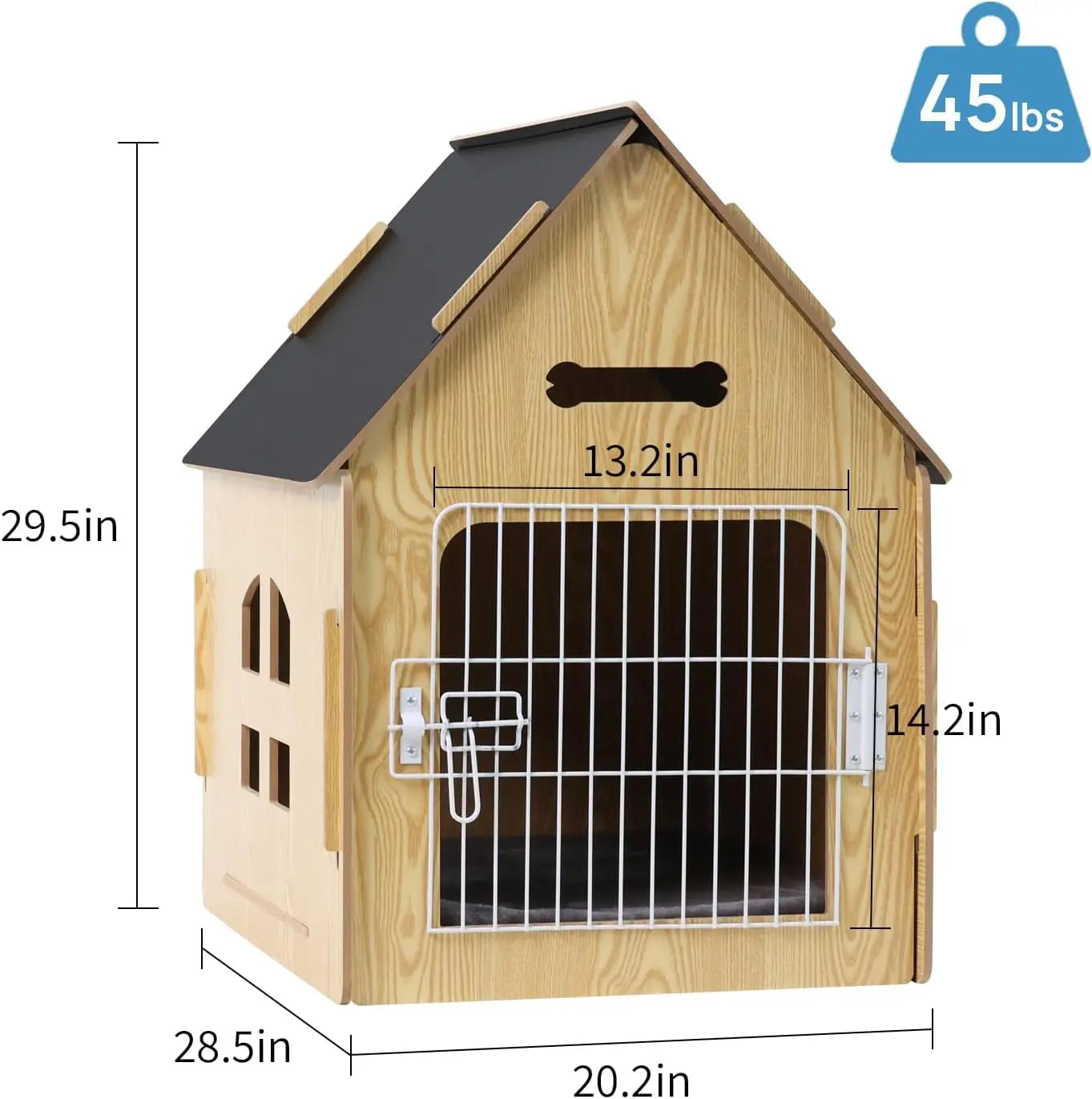 Dog House Indoor for Small Dogs or Cats, Cozy Wooden Design, Small Indoor Bed House, with Air Vents and Elevated Floor Warm Dog