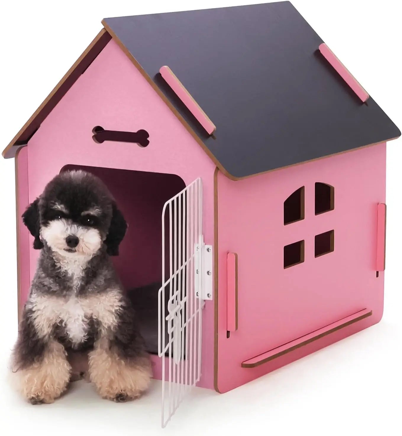 Dog House Indoor for Small Dogs or Cats, Cozy Wooden Design, Small Indoor Bed House, with Air Vents and Elevated Floor Warm Dog
