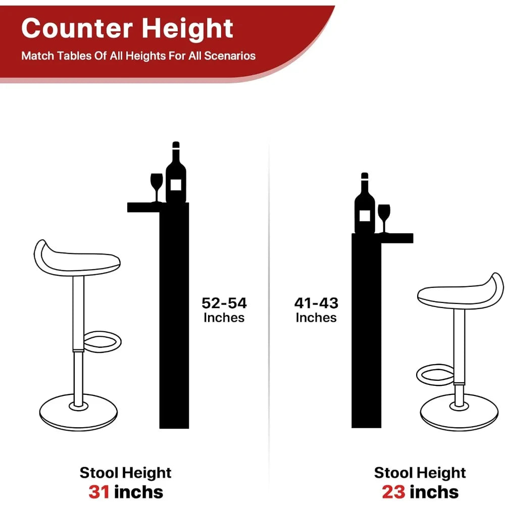 Bar Stools Set of 2 Counter Height Barstools Swivel Chairs Modern PU Leather Bar Stools with Back for Kitchen Island Adjustable