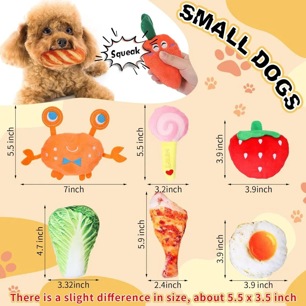 Hungdao 80 Pcs Dog Squeaky Toys Bulk for Small Puppy Dog Stuffed Plush Chew Toys Small Medium Dogs PET Toys with Squeakers for P