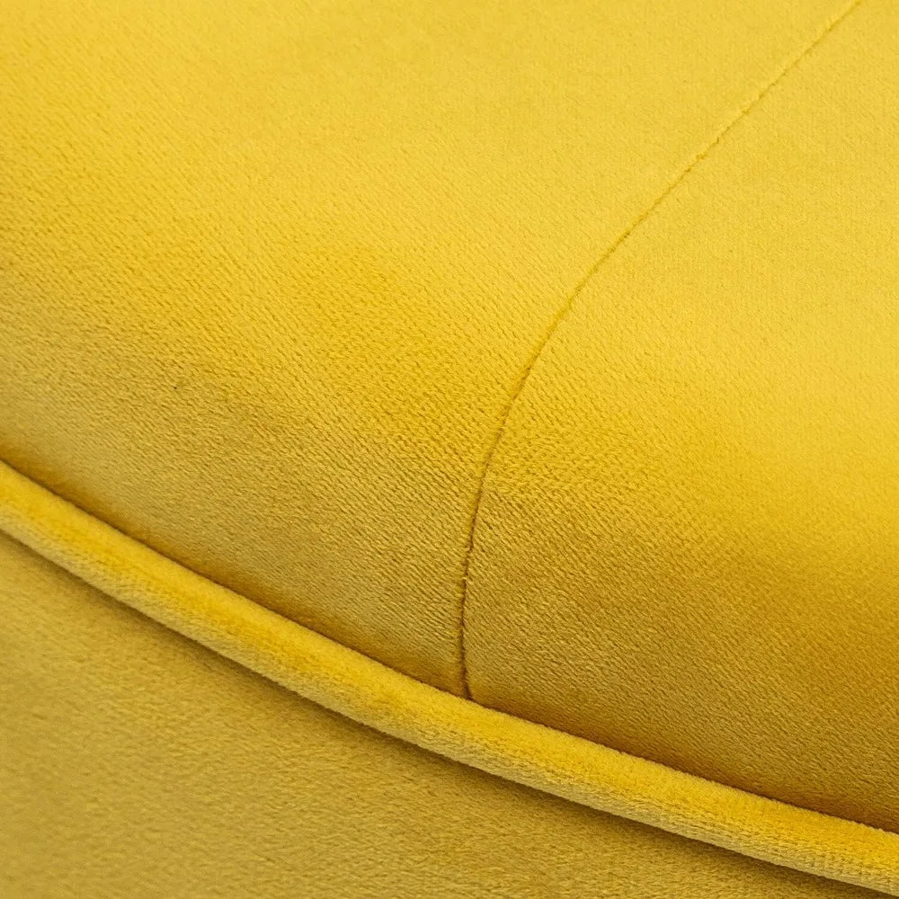 23" Round Velvet Footrest Stool, Upholstered Ottoman Coffee Table, Button Tufted Padded Foot Stools with Solid Wood Legs