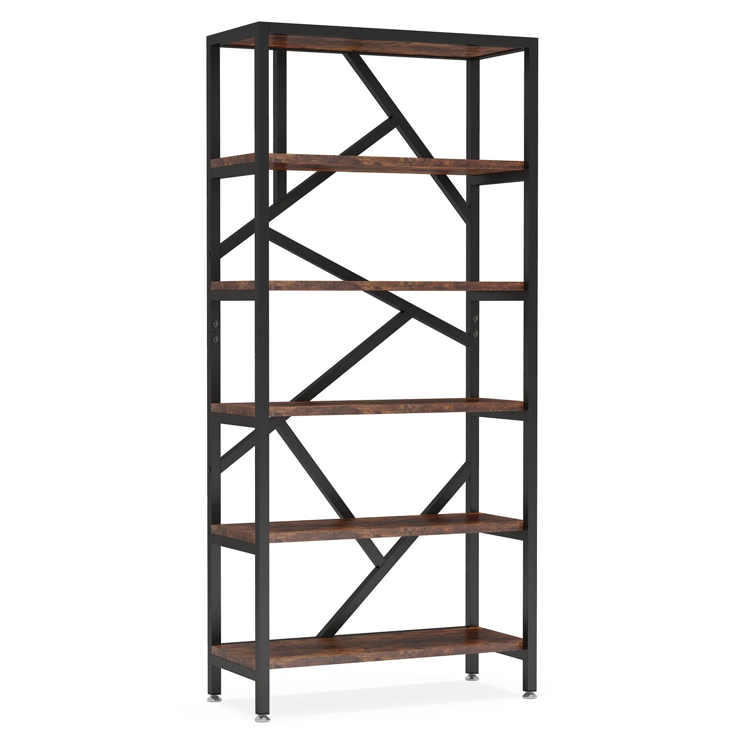 Tribesigns Bookshelf 71" Industrial Etagere Bookcase 5 Shelf Display Rack For Living Room