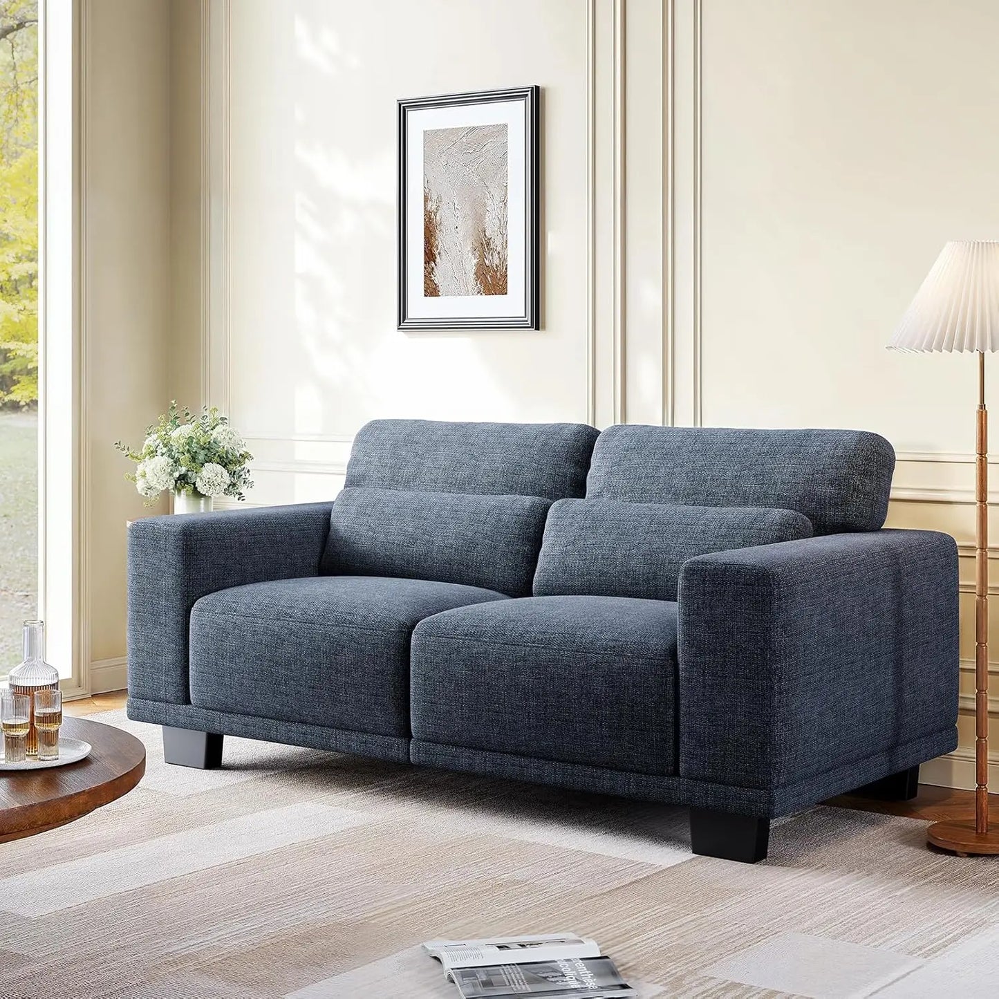 Living Room ChairReading ChairAccent Chair,Small Sofa Couch for BedroomOversize Mid-Century Armchair with Deep Seat Comfy Sofa