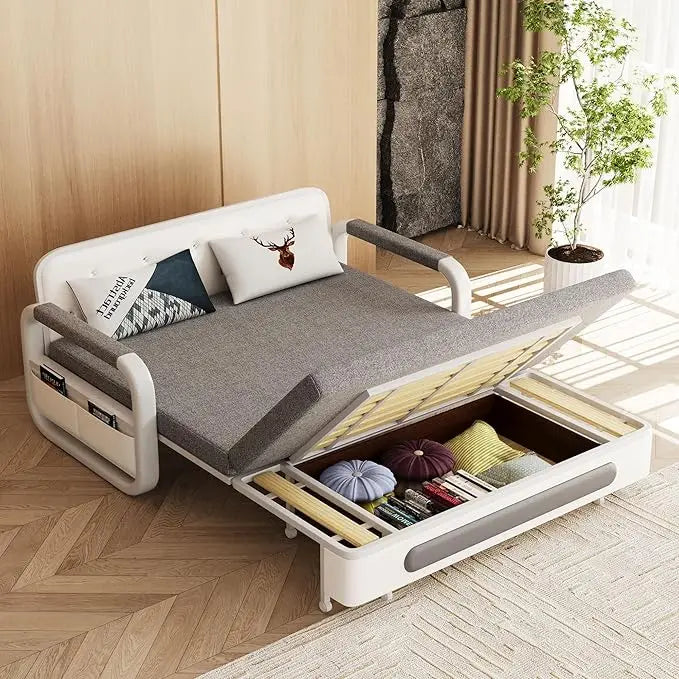 Pull-Out Sofa Daybed with Trundle - Versatile Futon Sleeper Couch for Living Room and Small Spaces