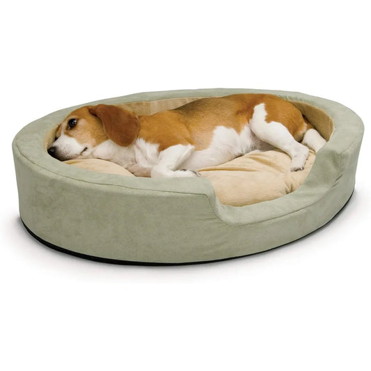 Pet Products Heated Dog Bed Indoor, Thermo-Snuggly Sleeper with Removable Waterproof Heated Pad, Calming Pillow Pet Bed, Mac