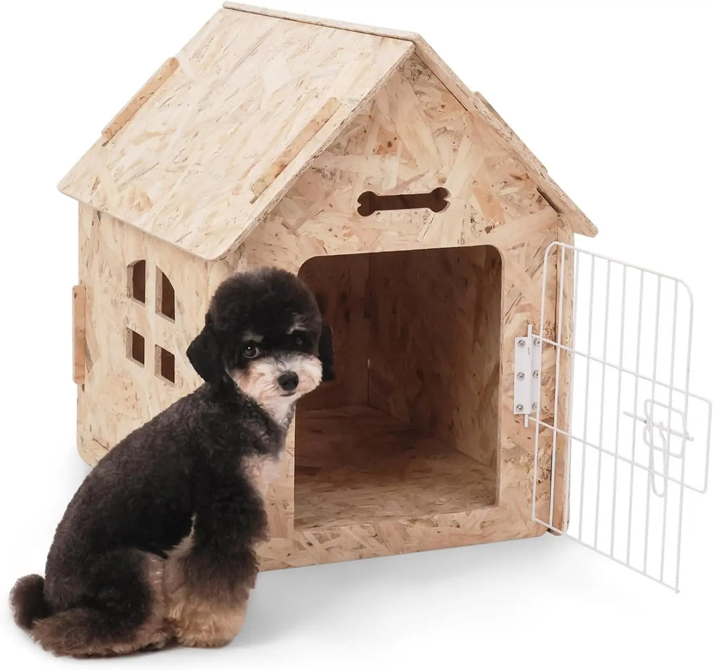 Dog House Indoor for Small Dogs or Cats, Cozy Wooden Design, Small Indoor Bed House, with Air Vents and Elevated Floor Warm Dog