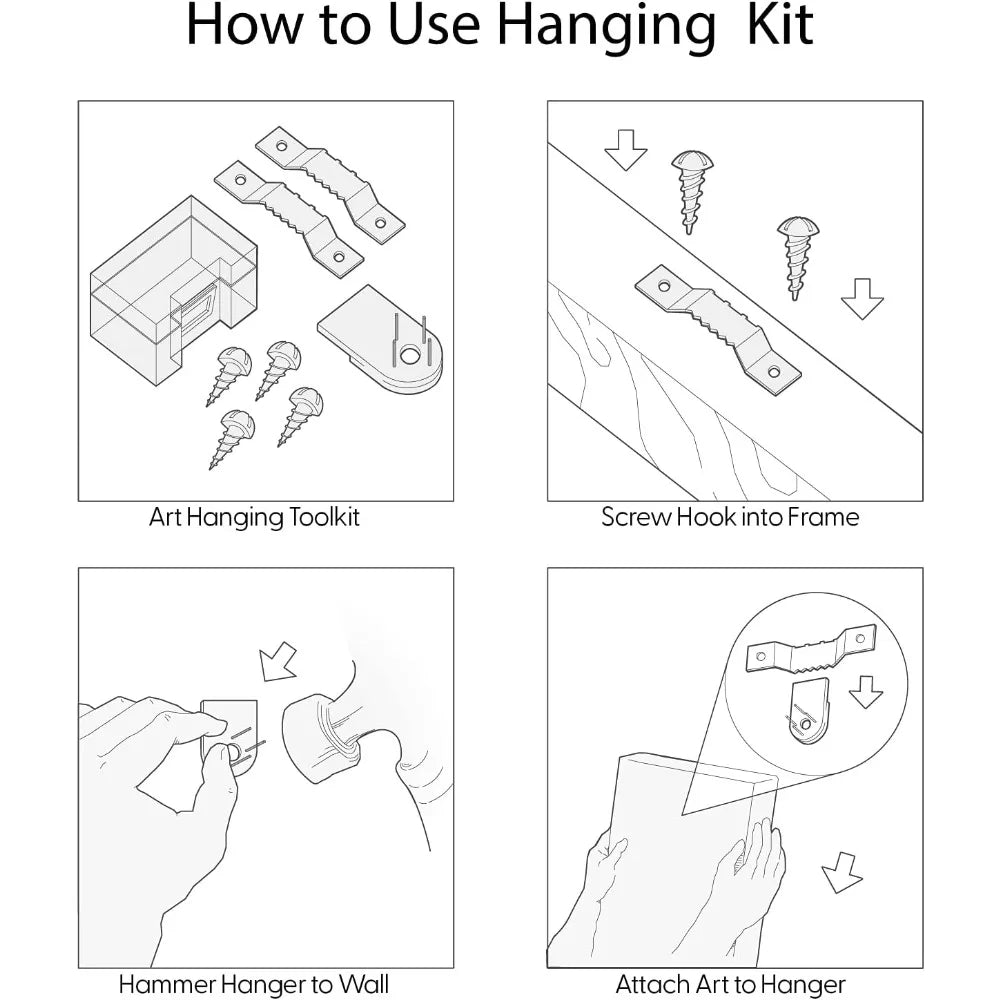 Modern Chic Wall Art: Framed Black and White Deer Canvas with Birds on Antlers Wildlife Scene