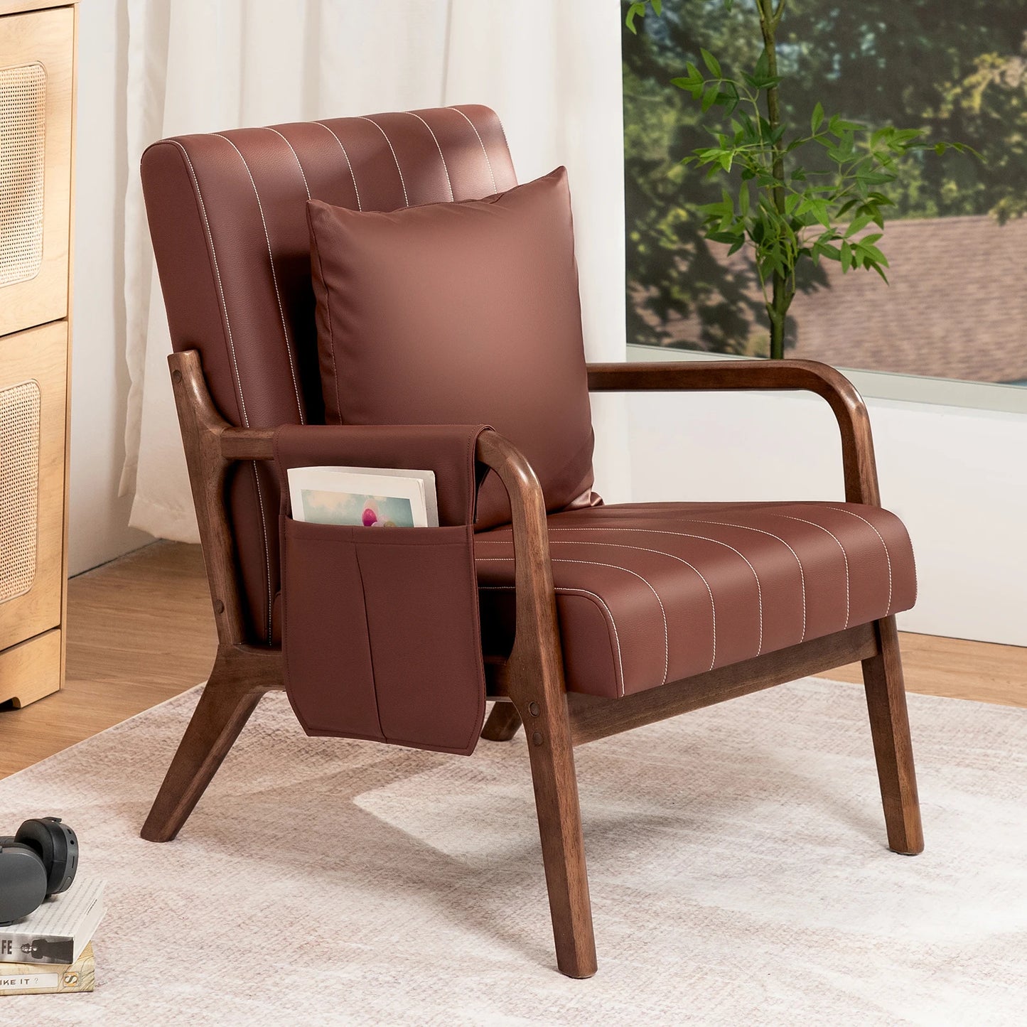 Accent Chairs for Living Room Bedroom, Accent Chair,Mid Century Modern Chair, Arm Chair with Wood Frame & Soft Cushion