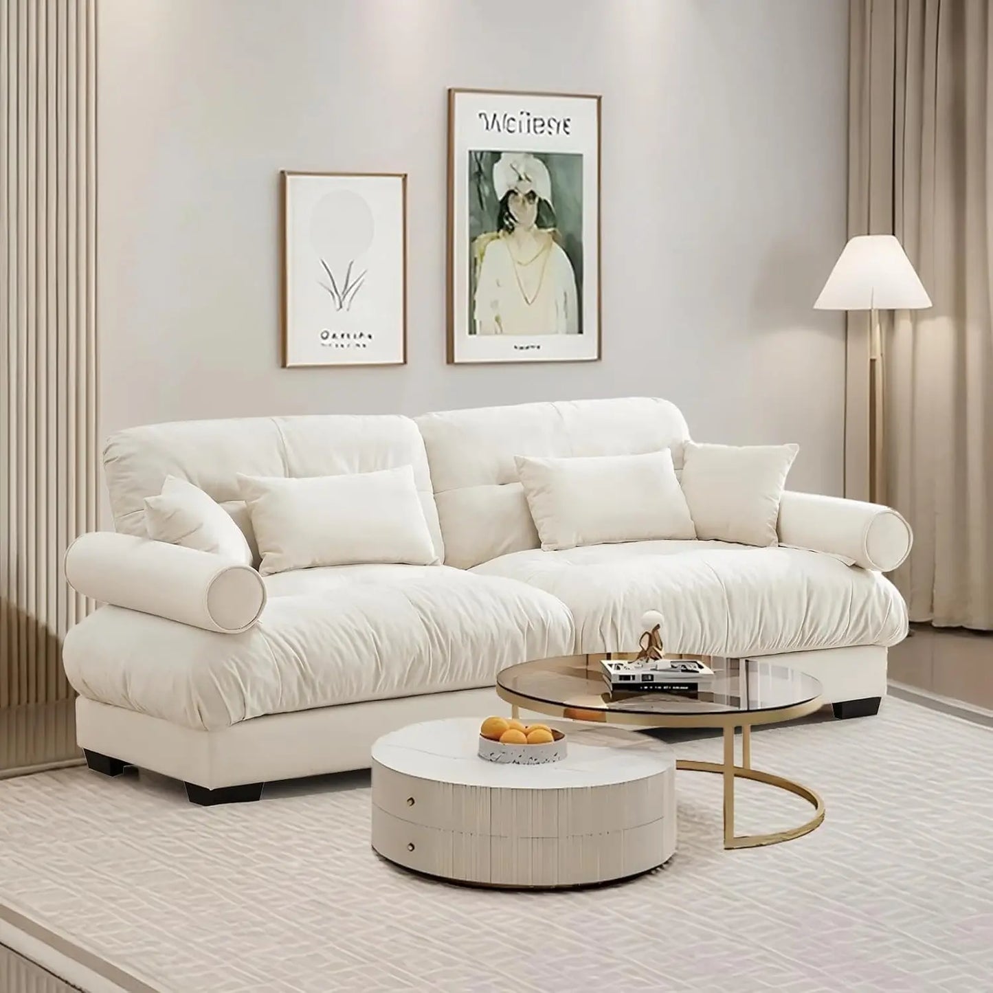 Modern Living Room Velvet Recliner Sofa, Loveseat Sofa for Apartment, Storage Sofa with Solid Wood Frame, Easy to Install