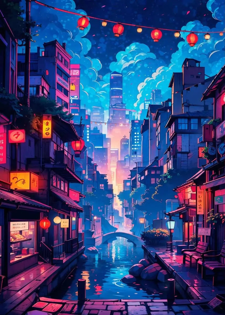 City Life Dining Street Bar Night Cafe Landscape Art Posters Prints Canvas Printing Wall Picture for Living Room Home Decor Gift