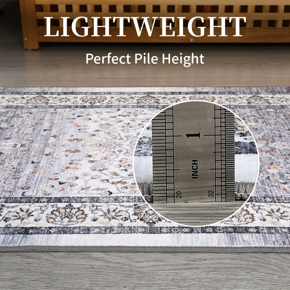 Large Area Rug 8x10ft Washable Rug Soft Vintage Distressed Floor Carpet Low Pile  Rug for Bedroom Living Room