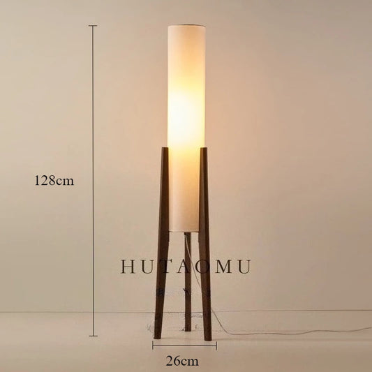 Japanese Retro Wabi-sabi Solid Wood Floor Lamp Study Hotel Art Decorative Corner Standing Lamp Living Room Bedroom Cafe E27 Lamp