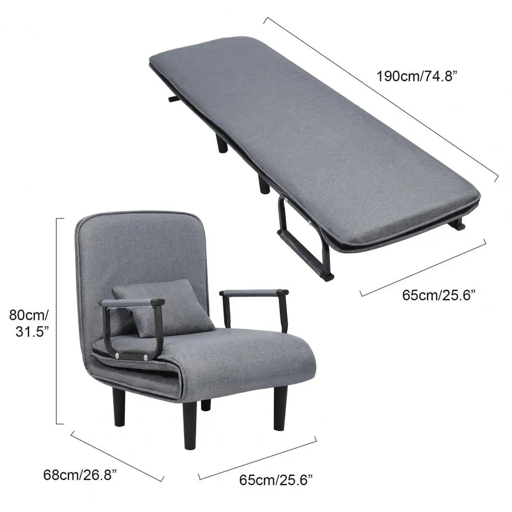 3 in 1 Sofa Bed, Zipper Closure Cover Armchair Bed, Convertible Sofa Bed with Adjustable Backrest, Fold Out Chair Bed for Apartm
