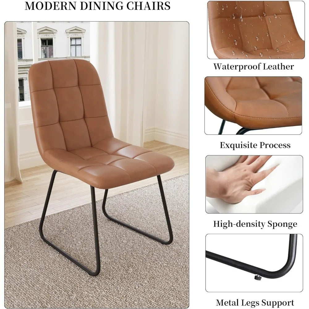 Extendable Dining Table Set for 6-8 People, 63 to 78.7 Inch MDF Kitchen Table with 6 Upholstered Chairs, Space-Saving for Dining