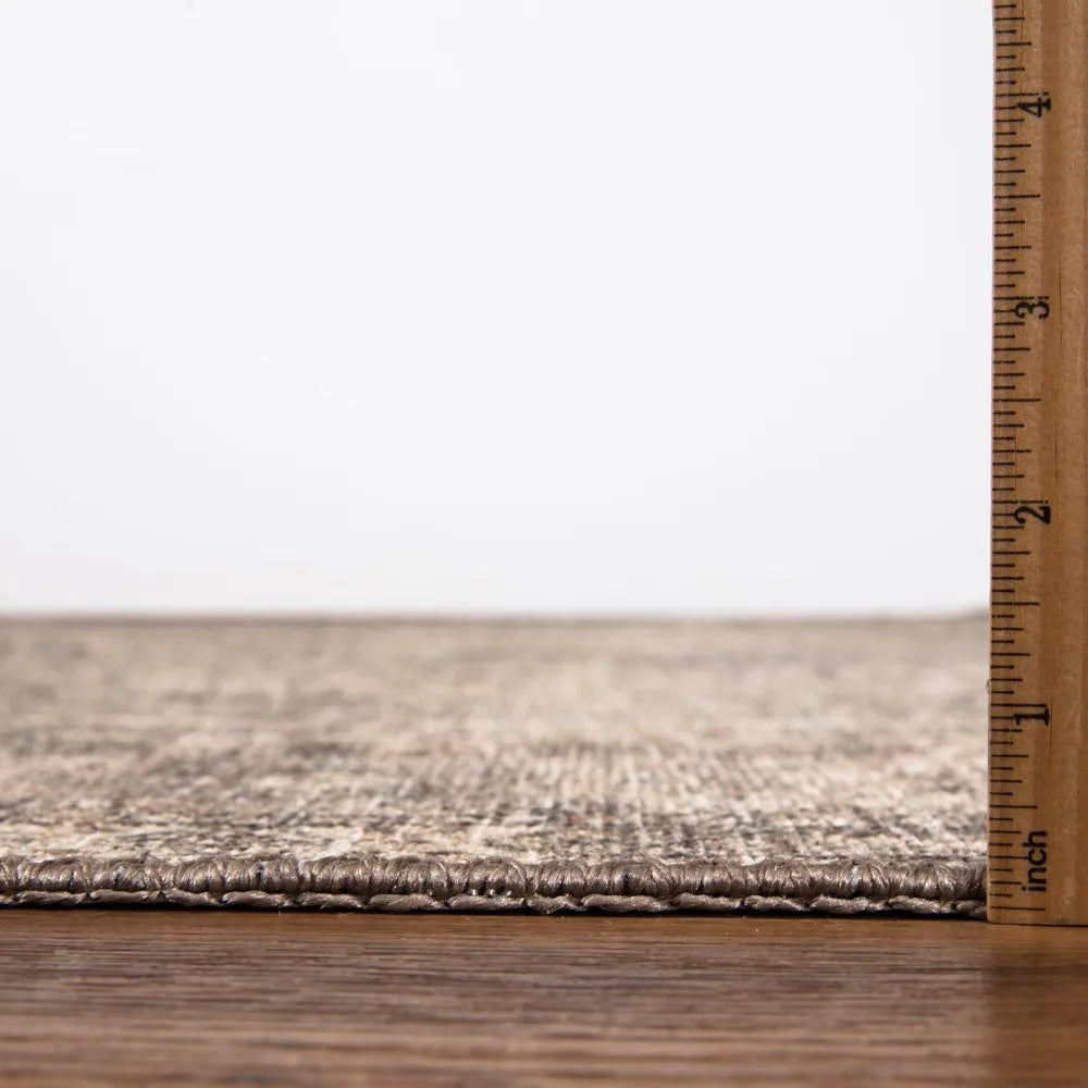 "8x10 Machine Washable Rug with Non-Slip Bottom - Perfect for Living, Dining, and Bedroom Spaces - Vintage Style, Easy to Clean"