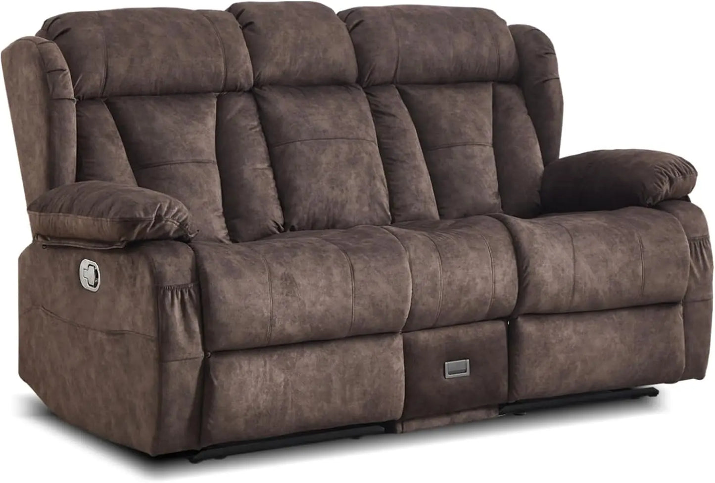 Loveseat Recliner Sofa, RV Recliner Couch, Manual Reclining Loveseat with Console for Living Room, Home Theater Seating