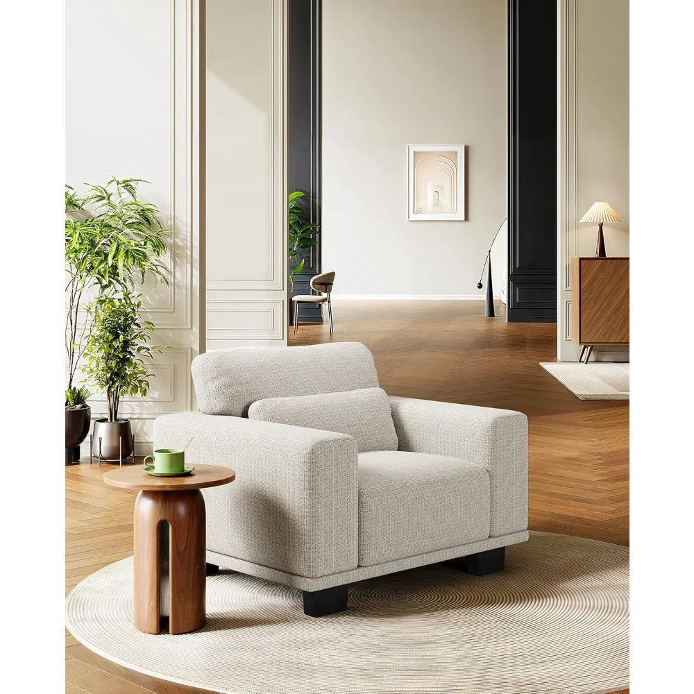Living Room ChairReading ChairAccent Chair,Small Sofa Couch for BedroomOversize Mid-Century Armchair with Deep Seat Comfy Sofa
