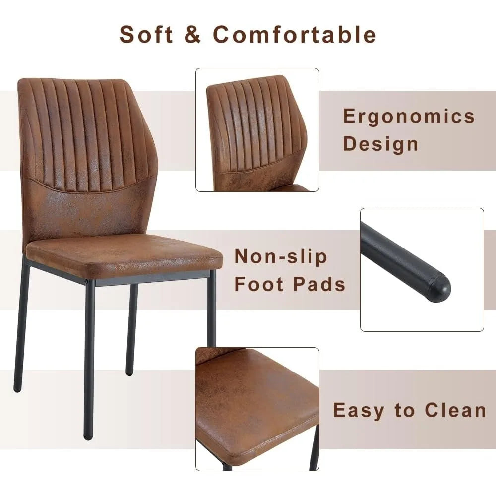 64.5" Dining Room Table Set for 6, Modern Farmhouse Wood Dining Table Set with Decorative Pedestal Legs & 6 Cushioned Chairs