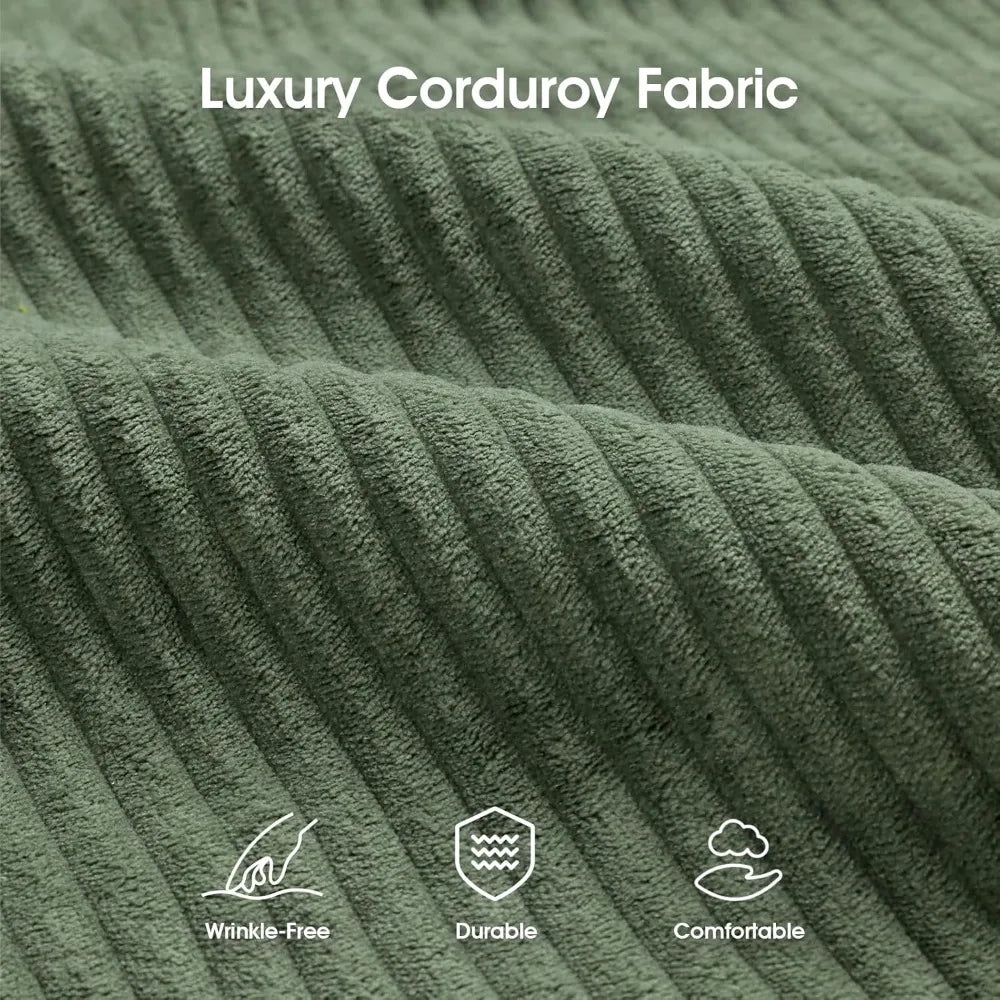 Corduroy Futon Sofa Bed, 69 Adjustable Couch with Folding Sleeper Recliner