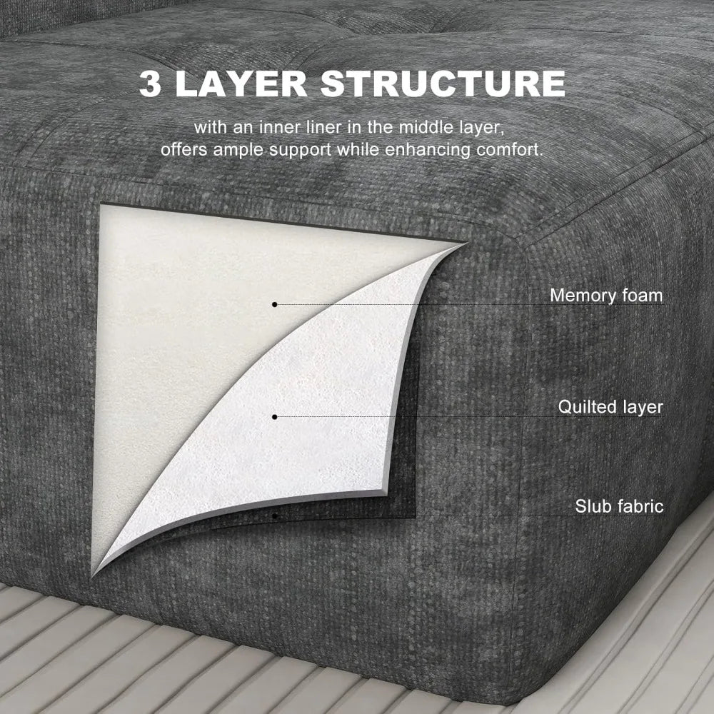 105" Modular Sectional Couches for Living Room, Cloud Sectional Couch with Deep Seat, Convertible L-Shape Couch, Upholstered