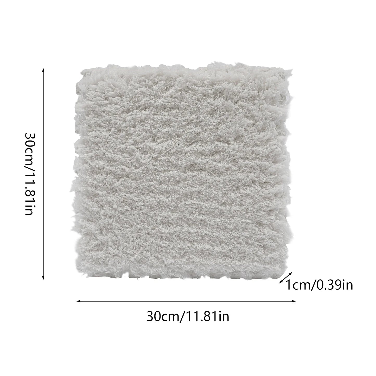 16Pcs Polyester Carpet Tiles, Square Interlocking Carpet Tiles with Border Soft Fluffy Play Foam Puzzle Floor Mat for Home Decor