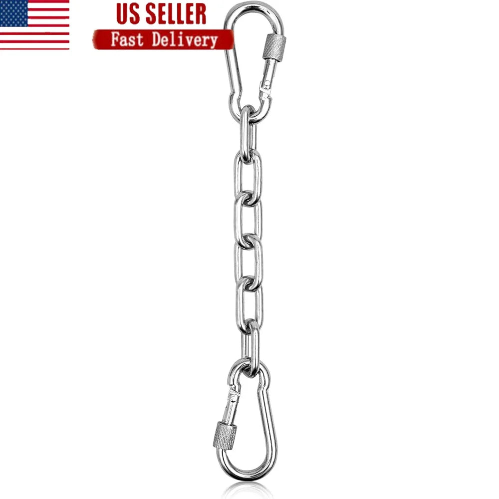 Dog Collar Safety Clip Heavy Duty Metal Backup Connector Chew Proof Double Ended Carabiner Leash Attachment Durable Dog Leash