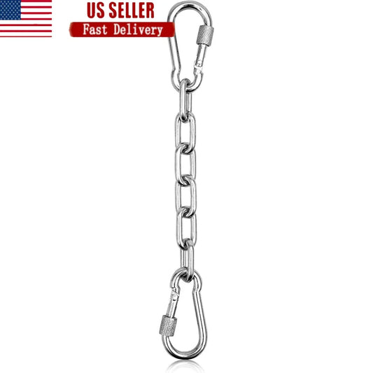 Dog Collar Safety Clip Heavy Duty Metal Backup Connector Chew Proof Double Ended Carabiner Leash Attachment Durable Dog Leash