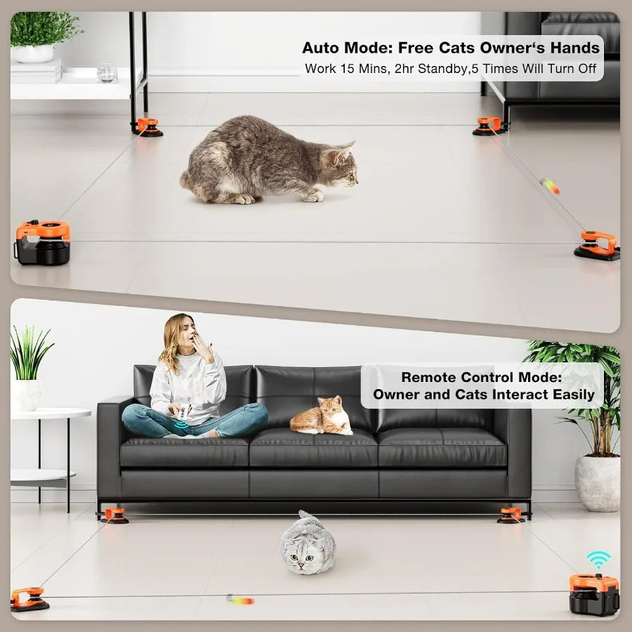 Interactive Cat Toys for Indoor Cats Cat Treadmill Auto Remote Control DIY Cat Mouse Hunting Toys Keep Bored Kitten Dog Enterta