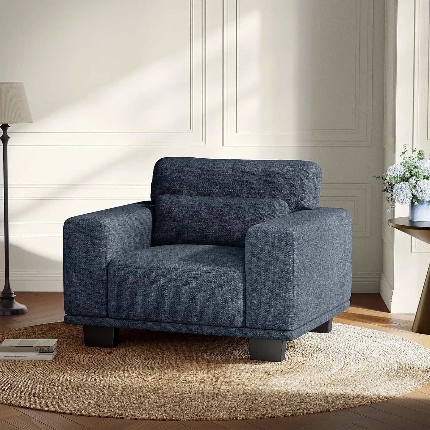 Living Room ChairReading ChairAccent Chair,Small Sofa Couch for BedroomOversize Mid-Century Armchair with Deep Seat Comfy Sofa