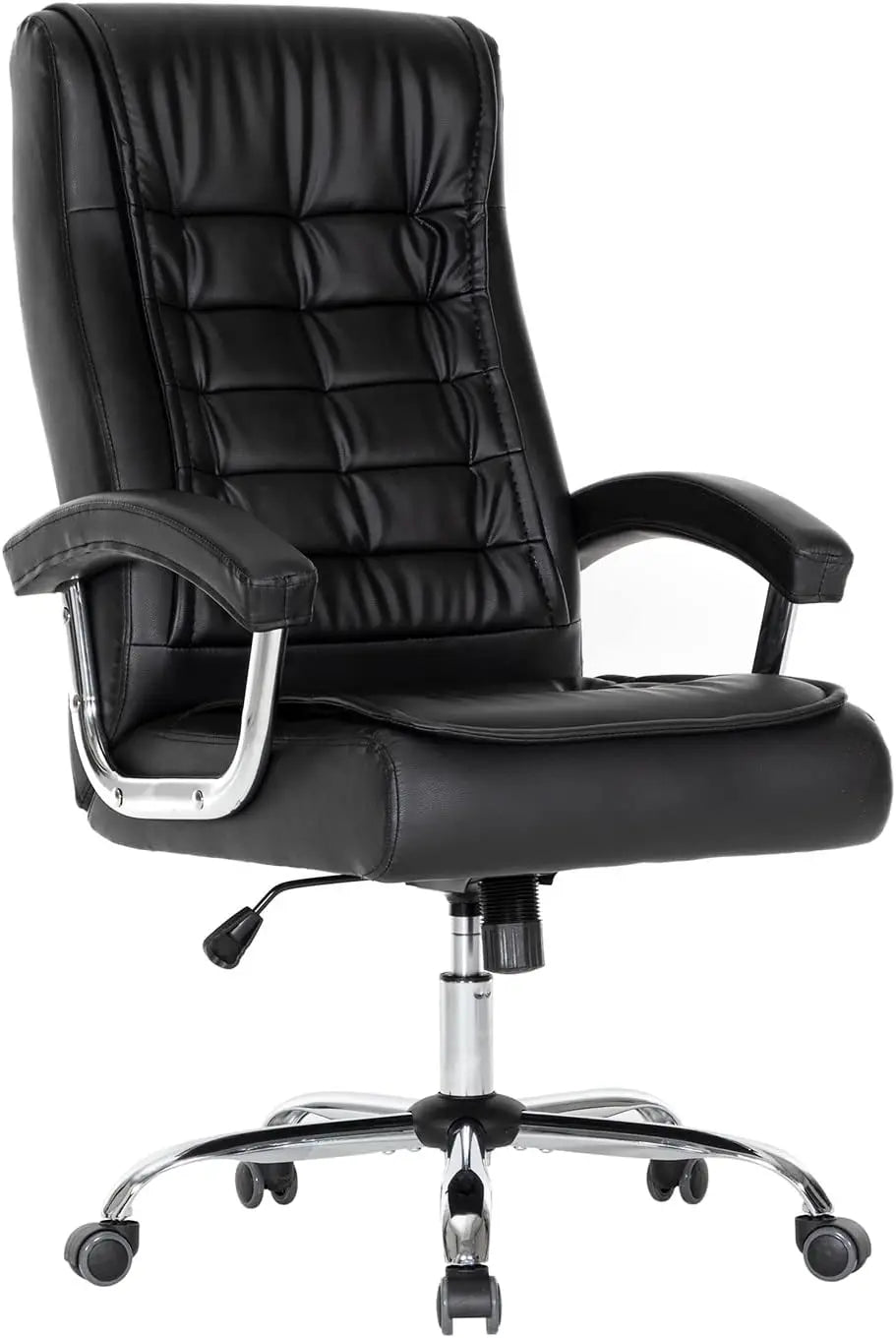Executive Office Chair Adjustable Leather High Back Swivel Office Desk with Padded Armrest 350lbs Task