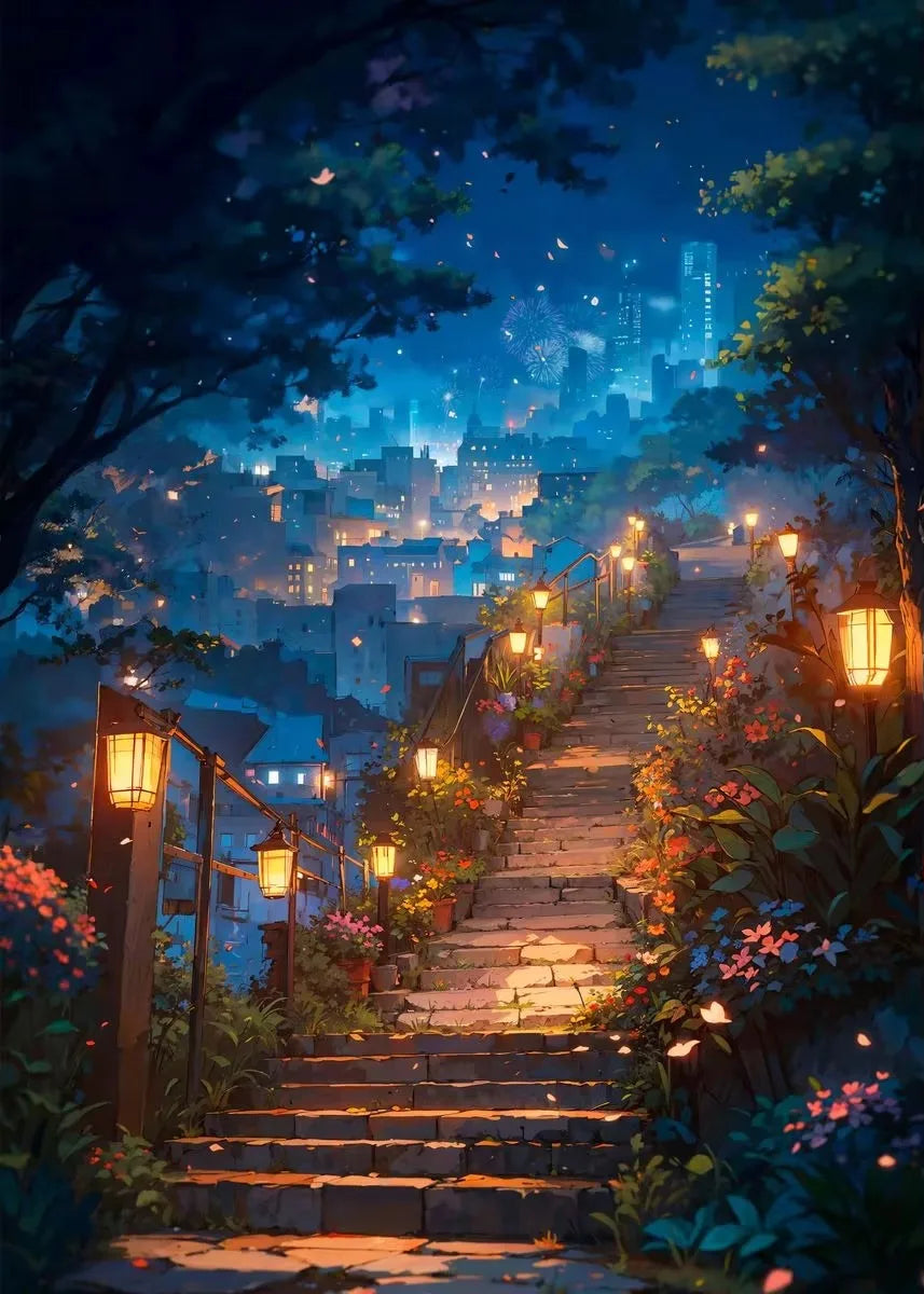 City Life Dining Street Bar Night Cafe Landscape Art Posters Prints Canvas Printing Wall Picture for Living Room Home Decor Gift