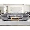 U-Shaped Sofa, Sectional Chesterfield Velvet Couch 9-Seater Upholstered Large Accent Tufted Sofa with Rolled Armrest and
