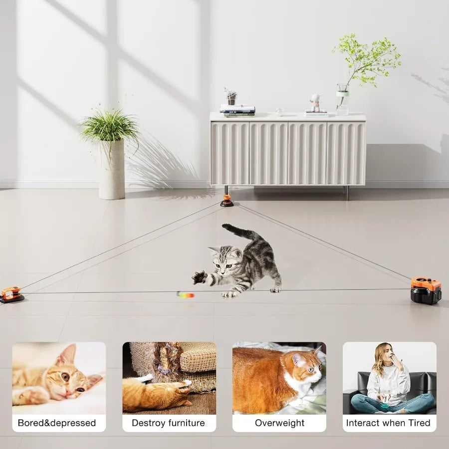 Interactive Cat Toys for Indoor Cats Cat Treadmill Auto Remote Control DIY Cat Mouse Hunting Toys Keep Bored Kitten Dog Enterta