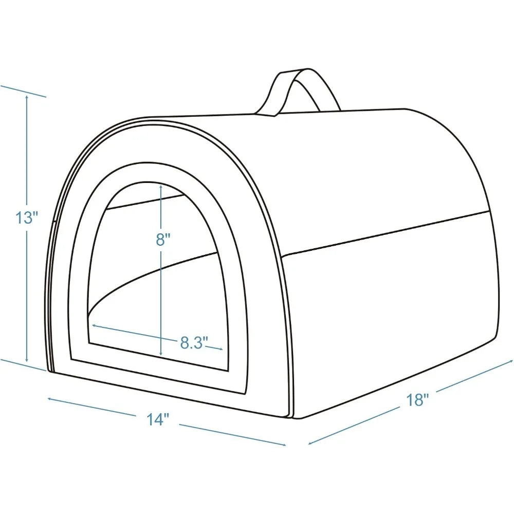 Indoor Dog House, 2 in 1 Portable Foldable House Bed with Cover, Pet Tent & Cave Bed for Cats and Small Dogs, M(18"×14"×13"), U