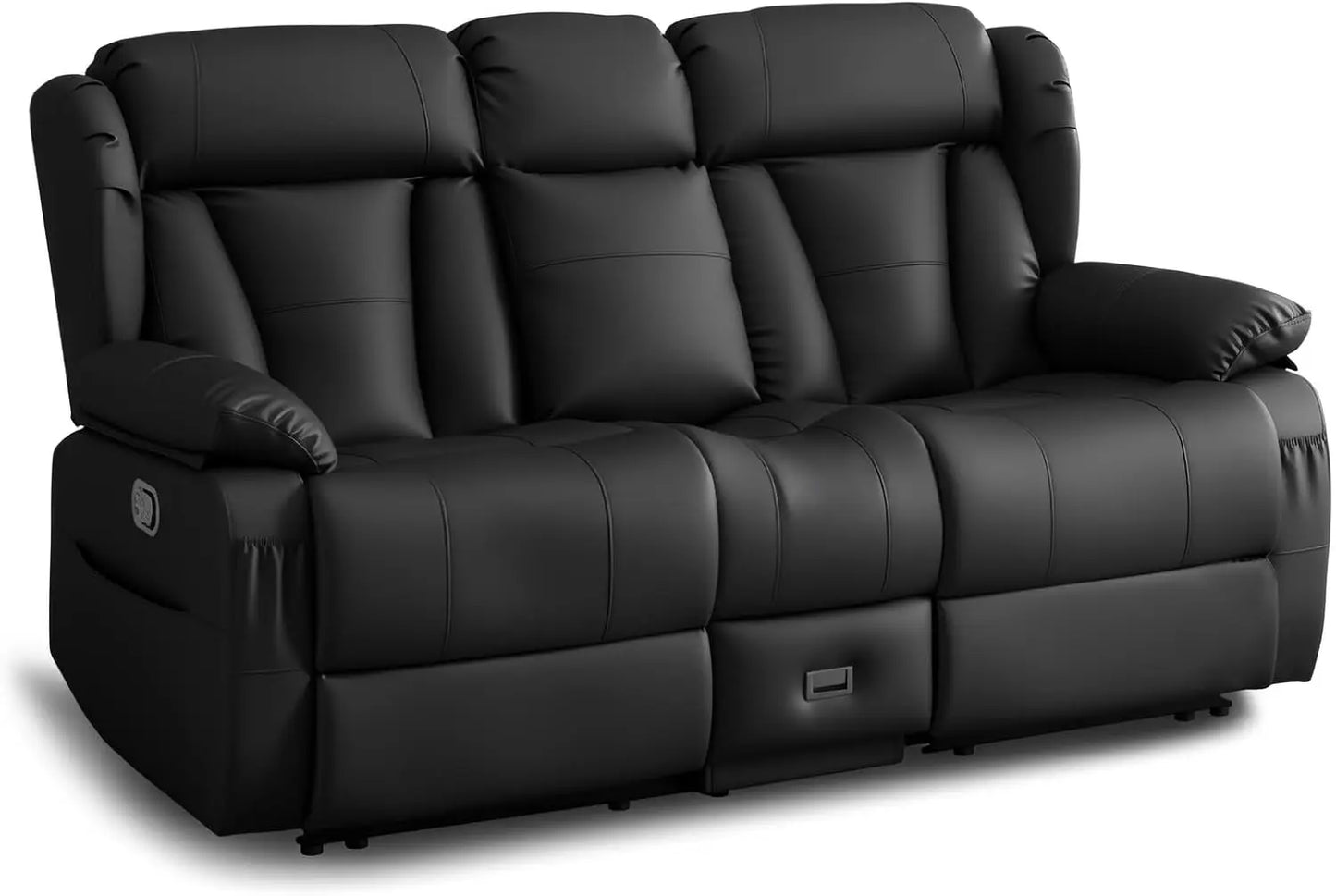 Loveseat Recliner Sofa, RV Recliner Couch, Manual Reclining Loveseat with Console for Living Room, Home Theater Seating