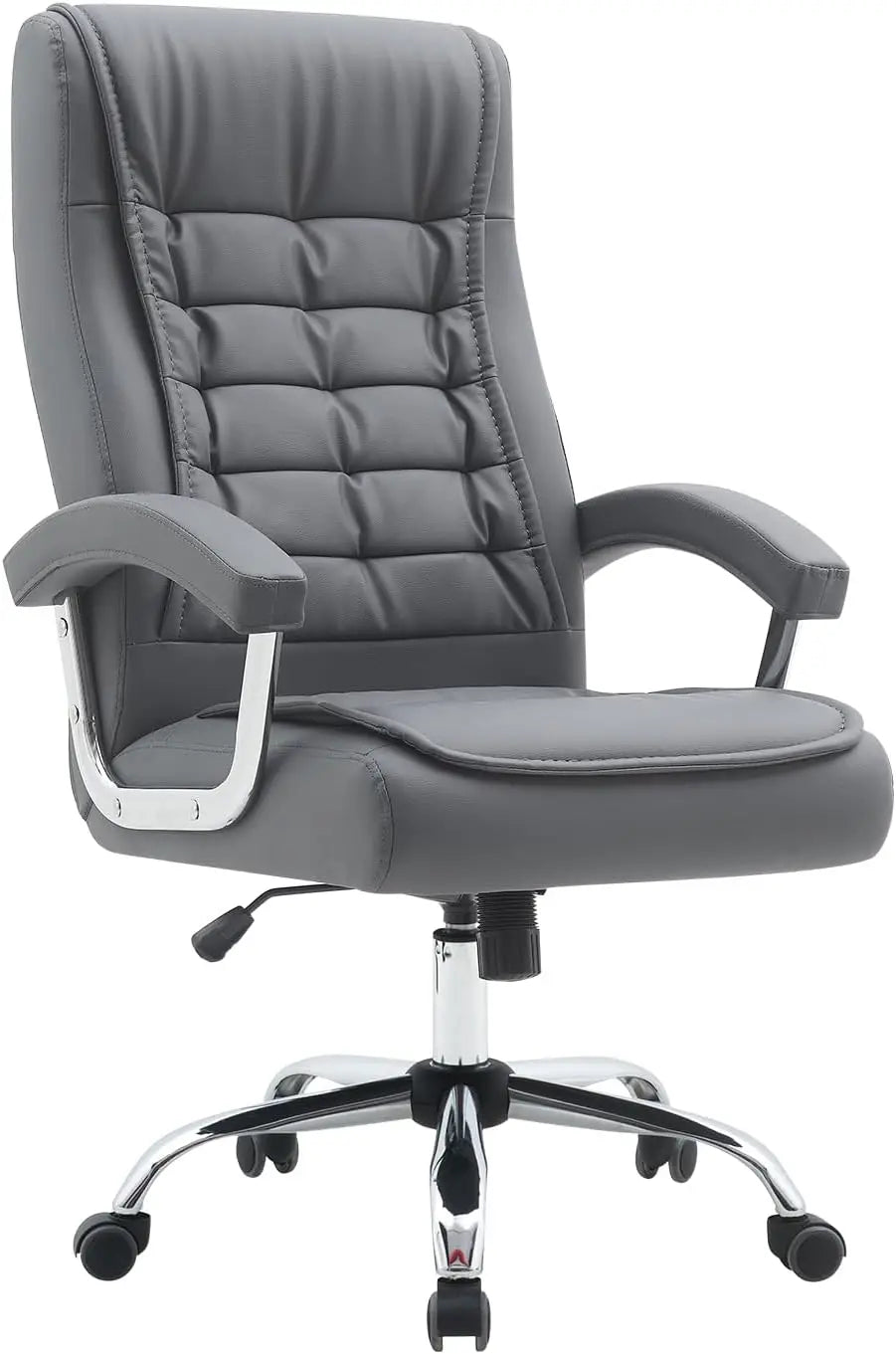 Executive Office Chair Adjustable Leather High Back Swivel Office Desk with Padded Armrest 350lbs Task