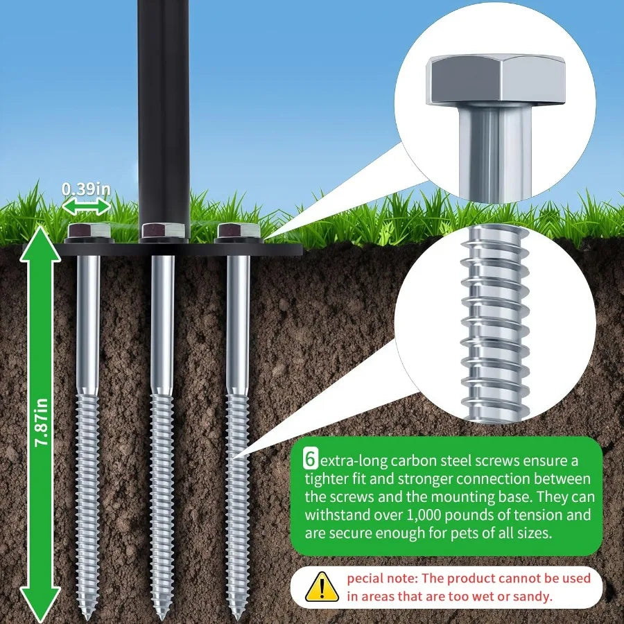 Tether Tug Outdoor Dog Toy Interactive Exercise Game in Yard Tether Tug with 2 Rope Toy and Bell for Large Medium Small Dog Pul