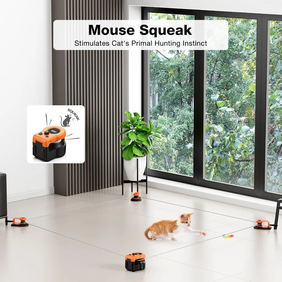 Interactive Cat Toys for Indoor Cats Cat Treadmill Auto Remote Control DIY Cat Mouse Hunting Toys Keep Bored Kitten Dog Enterta