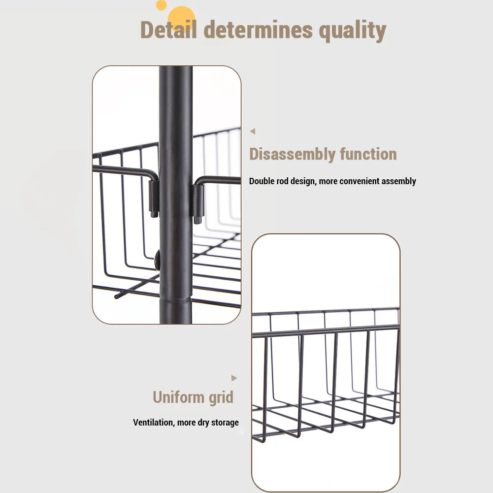 Pantry Door Organizer Over the Door Pantry Hanging Basket 6-Tier Baskets Heavy-Duty Metal Wall Mounted Spice Rack for Kitchen