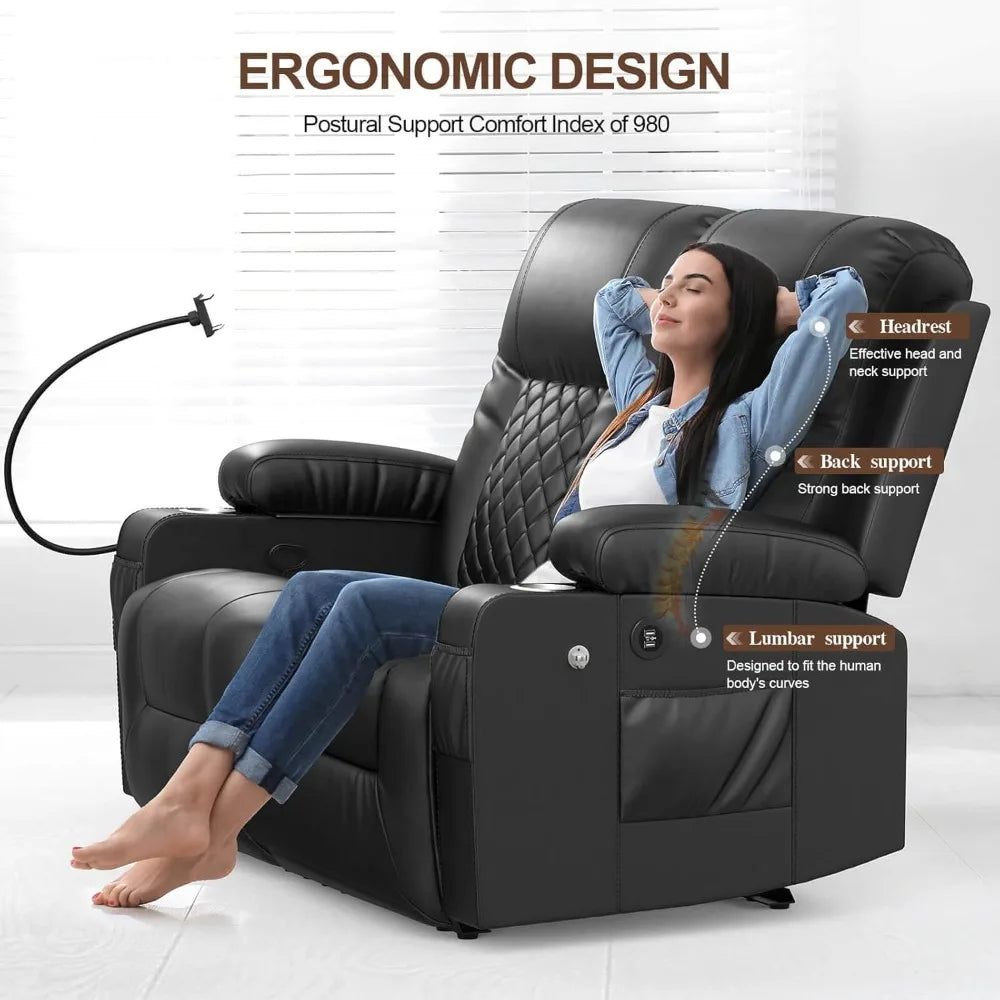 Loveseat Recliner Sofa, 2 Seater Reclining Loveseat sofa, PU Leather RV Loveseat Couch, FSC Certified Recliner Chair for Living