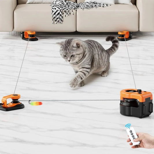 Interactive Cat Toys for Indoor Cats Cat Treadmill Auto Remote Control DIY Cat Mouse Hunting Toys Keep Bored Kitten Dog Enterta
