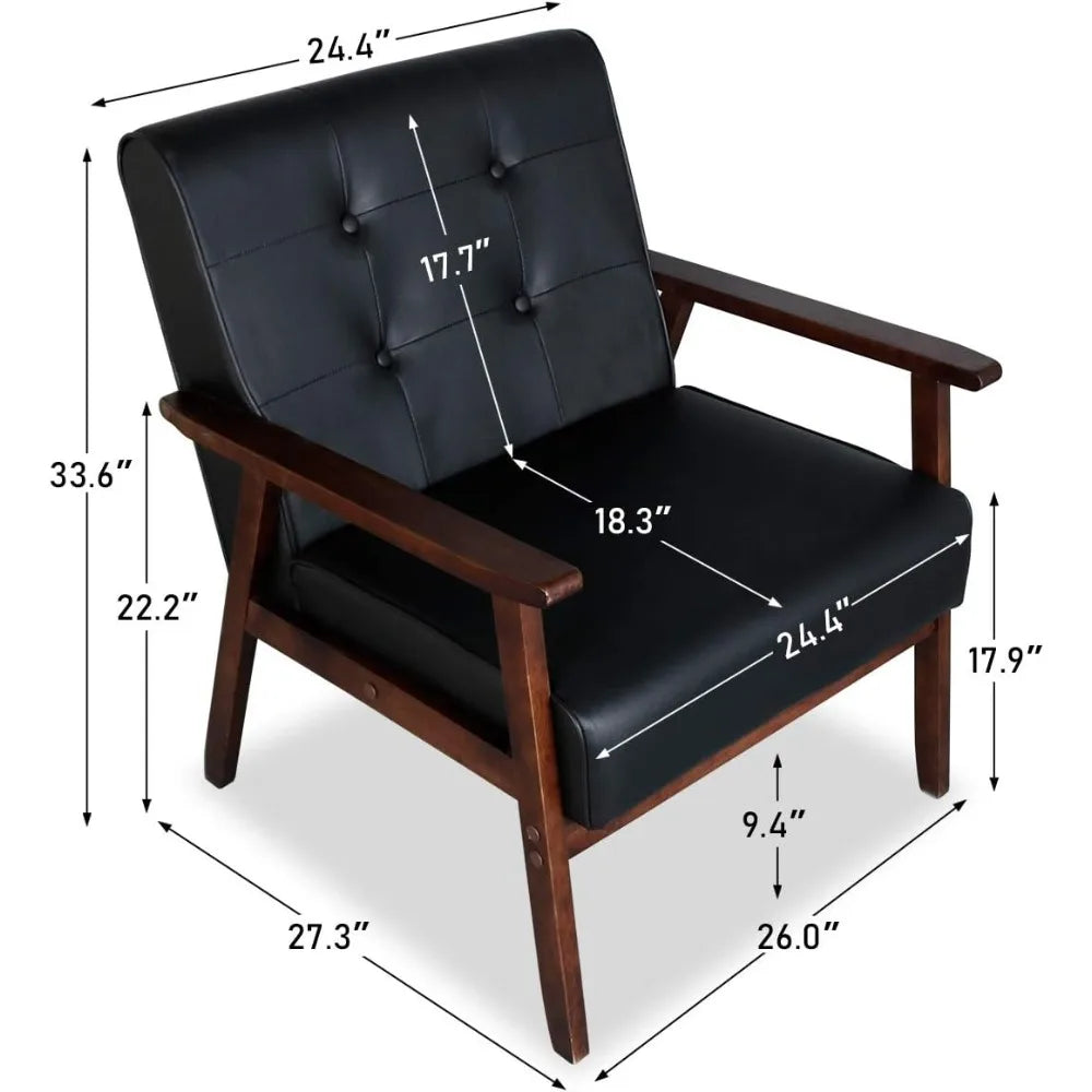 Mid-Century Retro Modern Living Room Sofa Set with Loveseat and Seating Sofa Chair, Couch and Lounge Chairs