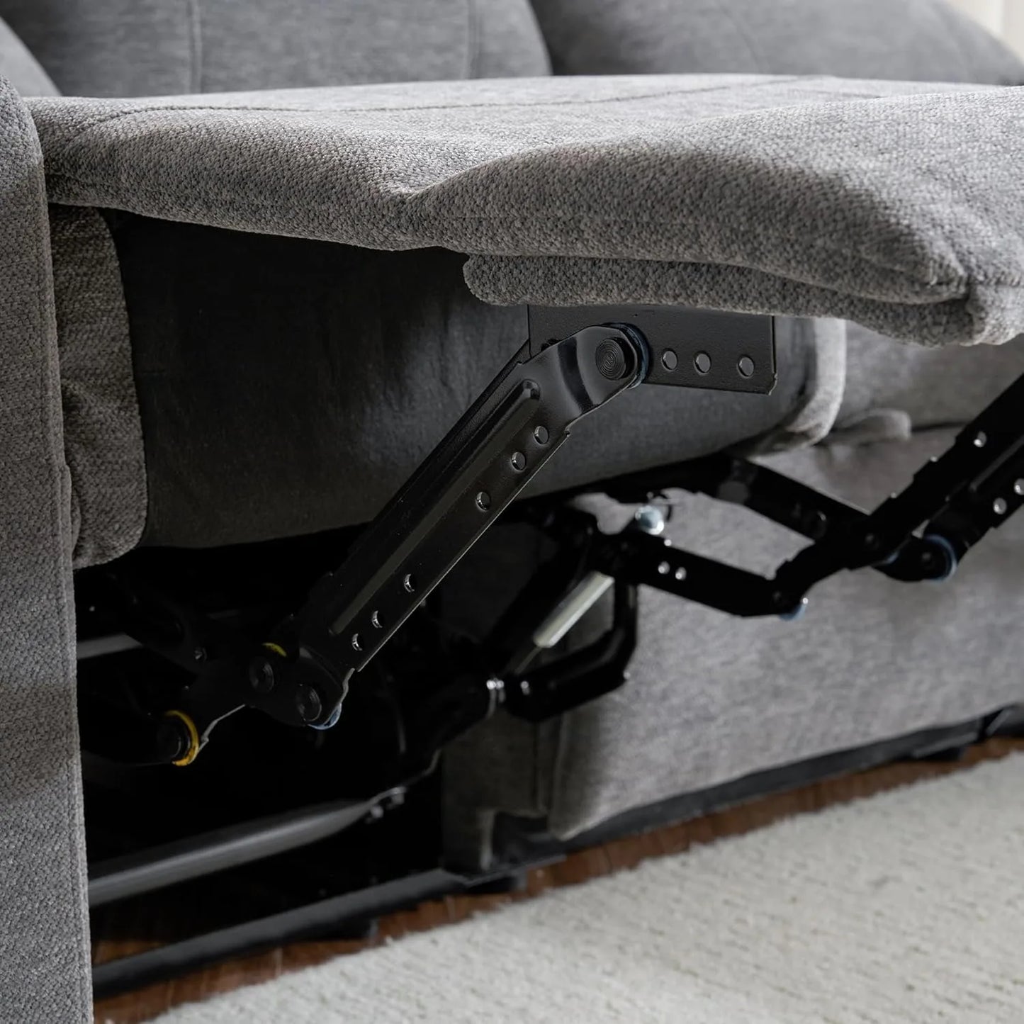 Manual Reclining Sofa with Storage Drawer, 3 Seat Wall Hugger Recliner Couch with Cup Holders, Side Pockets