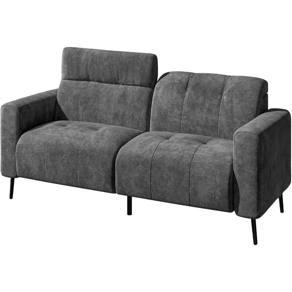 Couches with Adjustable Headrest, 81" 3-Seat Deep Spring Cushion Sofas for Living Room/Bedroom/Office/Apartment