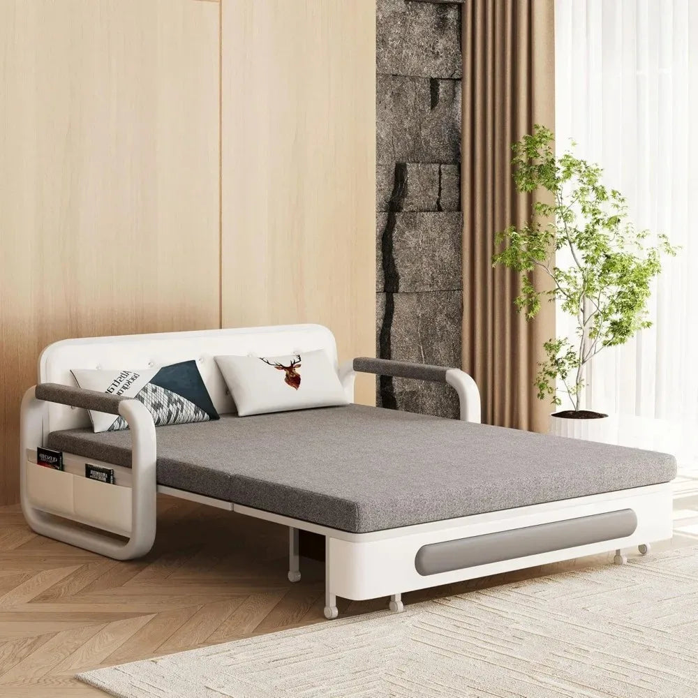 Pull-Out Sofa Daybed with Trundle - Versatile Futon Sleeper Couch for Living Room and Small Spaces