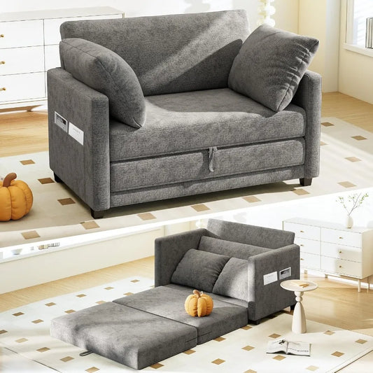 51 Convertible Sofa Bed 2 in1 Folding Sofa Bed Loveseat Sleeper Sofa for Small Spaces Fold Out Floor Couch with 2 Pillows for A
