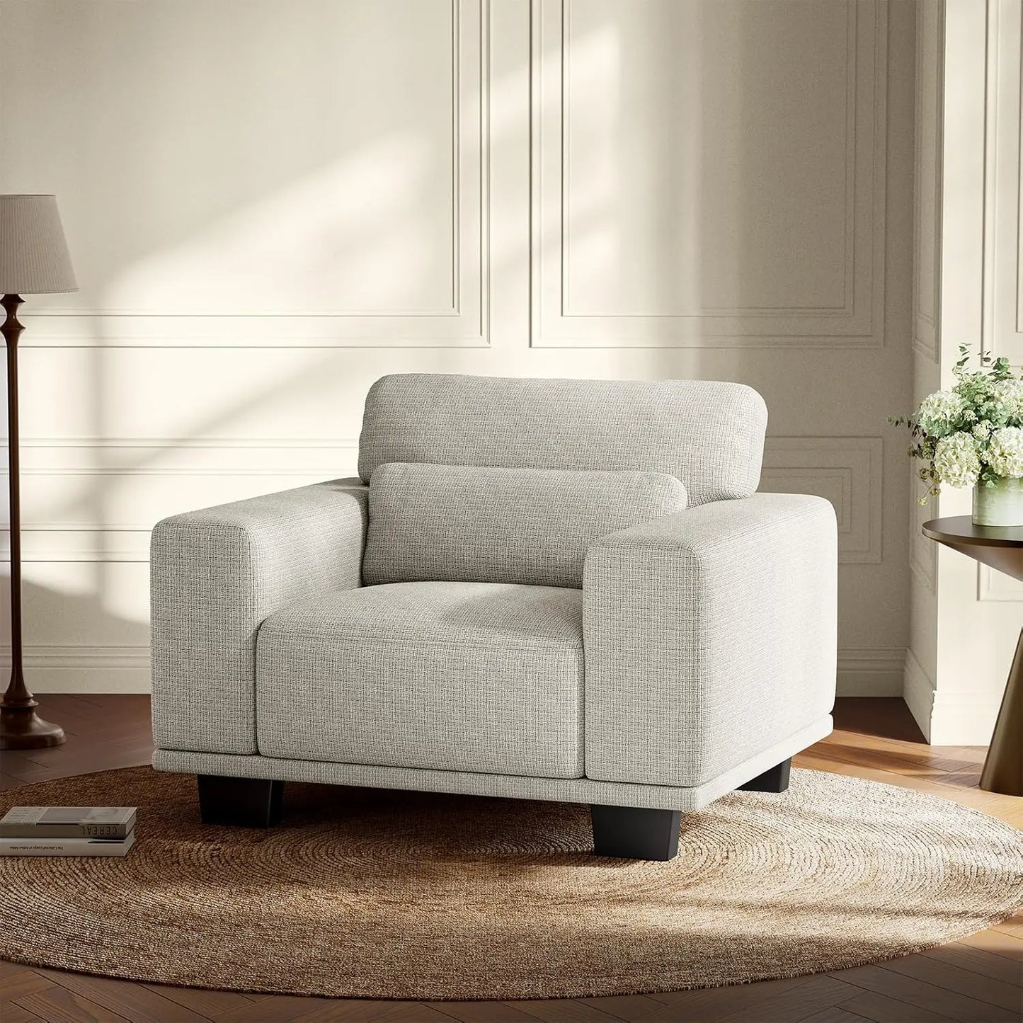 Living Room ChairReading ChairAccent Chair,Small Sofa Couch for BedroomOversize Mid-Century Armchair with Deep Seat Comfy Sofa