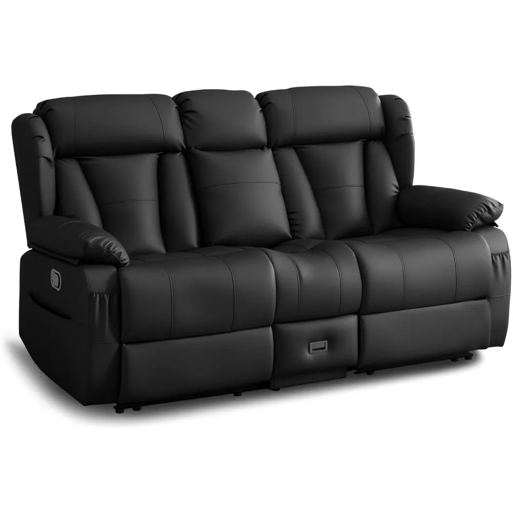 Loveseat Recliner Sofa, RV Recliner Couch, Manual Reclining Loveseat with Console for Living Room, Home Theater Seating